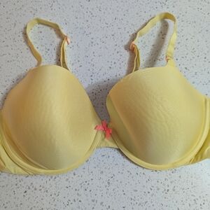 Victorias Secret Yellow 38D demi bra, adjustable straps, cross back or standard